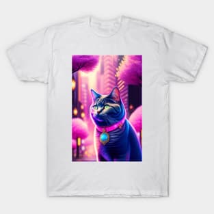 British Shorthair in Japan's pink lights T-Shirt